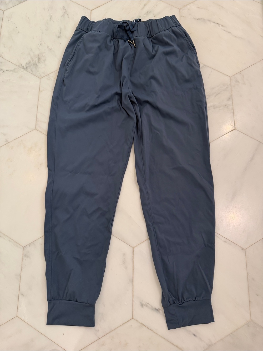 Womens Drawstring Jogger Pants in Slate Blue